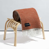 The Loft - Pure New Wool Throw - Reversible Brick / Grey